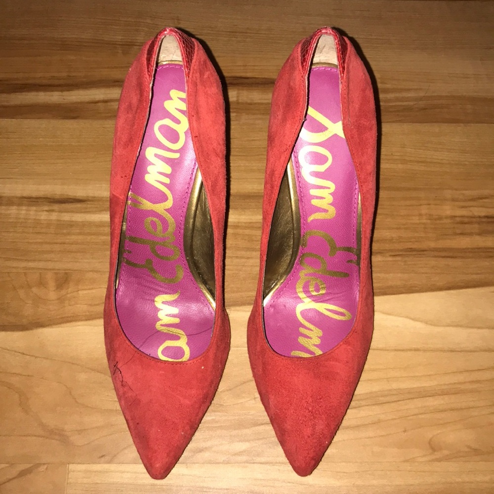 Sam Edelman Red Suede Heels - Pumps
